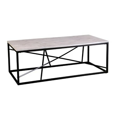 Arendale Faux Marble Coffee Table Matte Black - Aiden Lane 5 Arendale Faux Marble Coffee Table Matte Black - Aiden Lane - Image 3