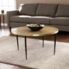 Haddfield Round Cocktail Table with Embossed Top Brass/Black - Aiden Lane