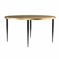 Haddfield Round Cocktail Table with Embossed Top Brass/Black - Aiden Lane -Coffee Tables Elegant store unnamed file 4660