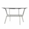 Mawes Round Glass-Top Cocktail Table Nickel - Aiden Lane