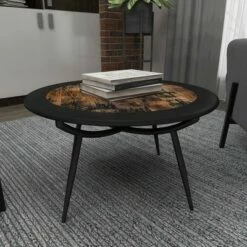 Olivia & May Wood and Iron Coffee Table Gray - Olivia & May 23 Olivia & May Wood and Iron Coffee Table Gray - Olivia & May -Coffee Tables Elegant store unnamed file 4688