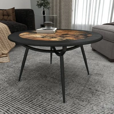 Olivia & May Wood and Iron Coffee Table Gray - Olivia & May 10 Olivia & May Wood and Iron Coffee Table Gray - Olivia & May - Image 8