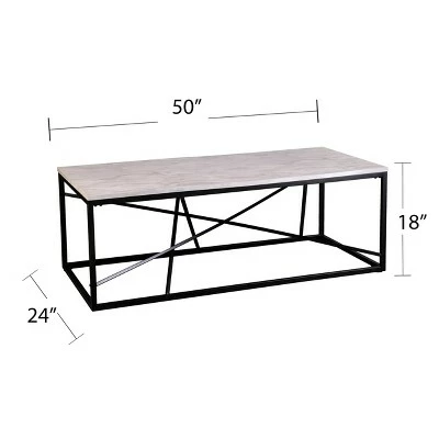 Arendale Faux Marble Coffee Table Matte Black - Aiden Lane 9 Arendale Faux Marble Coffee Table Matte Black - Aiden Lane - Image 7