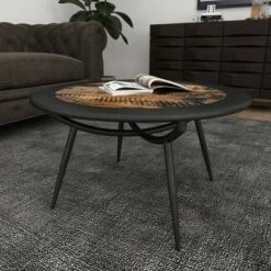 Olivia & May Wood and Iron Coffee Table Gray - Olivia & May 25 Olivia & May Wood and Iron Coffee Table Gray - Olivia & May -Coffee Tables Elegant store unnamed file 4690