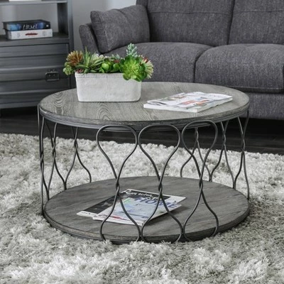 Ballou Rustic Bohemian Coffee Metal Table Gray - HOMES: Inside + Out 6 Ballou Rustic Bohemian Coffee Metal Table Gray - HOMES: Inside + Out - Image 4