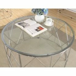 Relm Glass Top Coffee Table Chrome - miBasics -Coffee Tables Elegant store unnamed file 4708