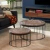 Large Contemporary Mango Wood and Metal Coffee Table Brown - Venus Williams Collection