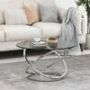 Silvia Modern Glass Top Round Coffee Table Gray/Chrome - Christopher Knight Home 1 Silvia Modern Glass Top Round Coffee Table Gray/Chrome - Christopher Knight Home -Coffee Tables Elegant store unnamed file 4719