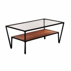 Holly & Martin Vickdale Glass Top Cocktail Table Black/Brown - Holly & Martin -Coffee Tables Elegant store unnamed file 472