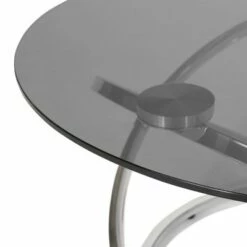 Silvia Modern Glass Top Round Coffee Table Gray/Chrome - Christopher Knight Home -Coffee Tables Elegant store unnamed file 4723