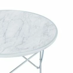 Small Margo Faux Carrara Marble Round Coffee Table White - Teamson Home -Coffee Tables Elegant store unnamed file 4738