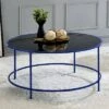 Kincross Round Coffee Table with Glass Top - miBasics Blue -Coffee Tables Elegant store unnamed file 4741