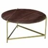 Triangular Metal Base Round Wooden Coffee Table Brown/Brass - The Urban Port 2 Triangular Metal Base Round Wooden Coffee Table Brown/Brass - The Urban Port -Coffee Tables Elegant store unnamed file 4748