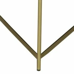 Triangular Metal Base Round Wooden Coffee Table Brown/Brass - The Urban Port -Coffee Tables Elegant store unnamed file 4751