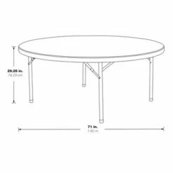 71" Round Resin Multi Purpose Table Light Gray - OSP Home Furnishings