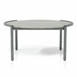 Millerton Round Coffee Table Light Gray/Brushed Metal - miBasics -Coffee Tables Elegant store unnamed file 4759