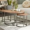 Olivia & May Set of 3 Contemporary Metal Coffee Tables Brown - Olivia & May -Coffee Tables Elegant store unnamed file 4762