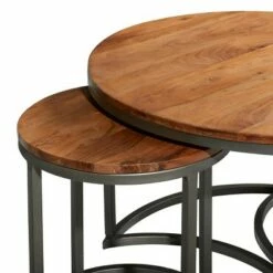Olivia & May Set of 3 Contemporary Metal Coffee Tables Brown - Olivia & May -Coffee Tables Elegant store unnamed file 4764