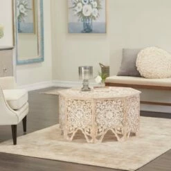 Olivia & May Country Cottage Pine Coffee Table White - Olivia & May