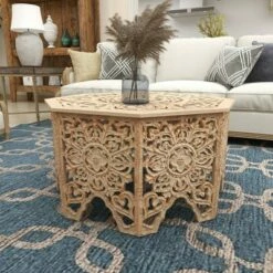 Olivia & May Country Cottage Pine Coffee Table White - Olivia & May -Coffee Tables Elegant store unnamed file 4799