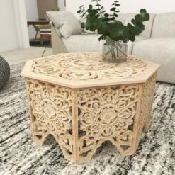 Olivia & May Country Cottage Pine Coffee Table White - Olivia & May -Coffee Tables Elegant store unnamed file 4800