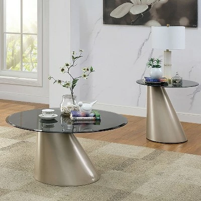 Ripon Tinted Glass Top Coffee Table Champagne - miBasics 4 Ripon Tinted Glass Top Coffee Table Champagne - miBasics - Image 2