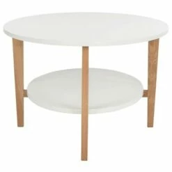 Woodruff Oval Coffee Table - White / Oak - Safavieh -Coffee Tables Elegant store unnamed file 4834