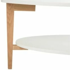Woodruff Oval Coffee Table - White / Oak - Safavieh -Coffee Tables Elegant store unnamed file 4837