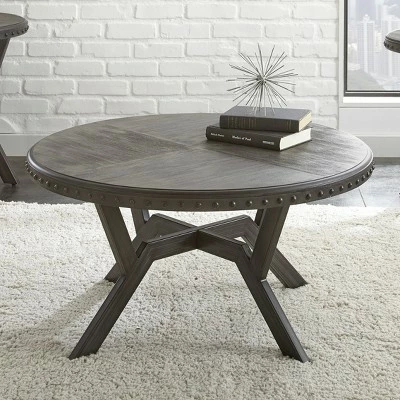 Steve Silver Co. Alamo Round Cocktail Table Gray - Steve Silver 3 Steve Silver Co. Alamo Round Cocktail Table Gray - Steve Silver