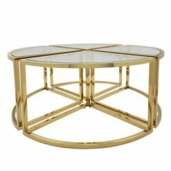 Metal Pull Out Coffee Table - Sagebrook Home Gold -Coffee Tables Elegant store unnamed file 4843