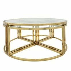 Metal Pull Out Coffee Table - Sagebrook Home Gold -Coffee Tables Elegant store unnamed file 4848