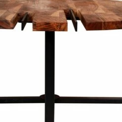 36" Round Wooden Top Coffee Table with Metal Base Brown/Black - The Urban Port -Coffee Tables Elegant store unnamed file 4863