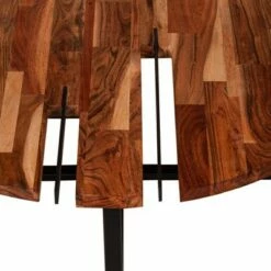 36" Round Wooden Top Coffee Table with Metal Base Brown/Black - The Urban Port -Coffee Tables Elegant store unnamed file 4864