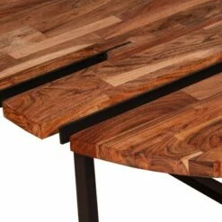 36" Round Wooden Top Coffee Table with Metal Base Brown/Black - The Urban Port -Coffee Tables Elegant store unnamed file 4866