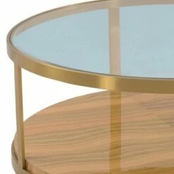 Hattie Glass Top Coffee Table Gold - Armen Living