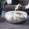 Olivia & May Contemporary Aluminum Coffee Table Silver - Olivia & May 1 Olivia & May Contemporary Aluminum Coffee Table Silver - Olivia & May -Coffee Tables Elegant store unnamed file 4905