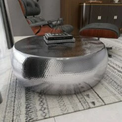 Olivia & May Contemporary Aluminum Coffee Table Silver - Olivia & May -Coffee Tables Elegant store unnamed file 4910