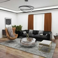 Olivia & May Contemporary Aluminum Coffee Table Silver - Olivia & May -Coffee Tables Elegant store unnamed file 4912