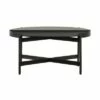 Round Dua Concrete Coffee Table Gray/Black - Armen Living