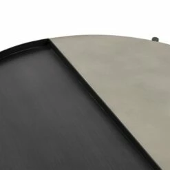 Round Dua Concrete Coffee Table Gray/Black - Armen Living -Coffee Tables Elegant store unnamed file 4920