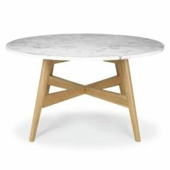 31" Argentine Marble Round Coffee Table - Poly & Bark Walnut -Coffee Tables Elegant store unnamed file 4925