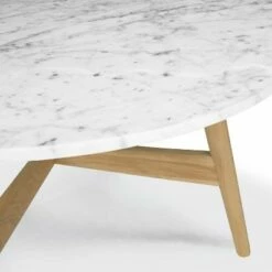 31" Argentine Marble Round Coffee Table - Poly & Bark Walnut -Coffee Tables Elegant store unnamed file 4928