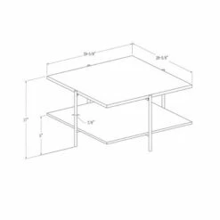 Mid Century Modern Glam Square Coffee Table Faux White Marble/Dark Walnut - Saracina Home -Coffee Tables Elegant store unnamed file 4961