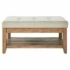 Southgate Natural Dimple Tufted Tapered Cocktail Ottoman - Inspire Q Charcoal -Coffee Tables Elegant store unnamed file 4962