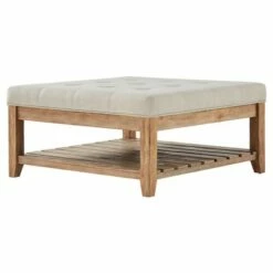 Southgate Natural Dimple Tufted Tapered Cocktail Ottoman - Inspire Q Charcoal -Coffee Tables Elegant store unnamed file 4965