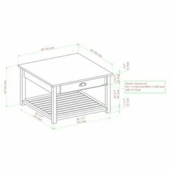 June Rustic Farmhouse Square Coffee Table with Lower Shelf - Saracina Home Rustic Oak -Coffee Tables Elegant store unnamed file 4981