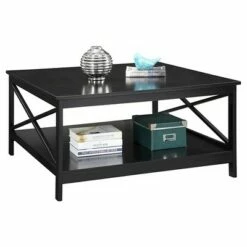 Oxford 36 inch Square Coffee Table Black - Breighton Home