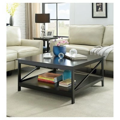 Oxford 36 inch Square Coffee Table Black - Breighton Home 4 Oxford 36 inch Square Coffee Table Black - Breighton Home - Image 2