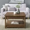 Modern Farmhouse Plank Style Square Coffee Table - Saracina Home Rustic Oak -Coffee Tables Elegant store unnamed file 5051