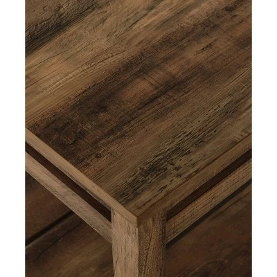 Modern Farmhouse Plank Style Square Coffee Table - Saracina Home Rustic Oak 6 Modern Farmhouse Plank Style Square Coffee Table - Saracina Home Rustic Oak - Image 4